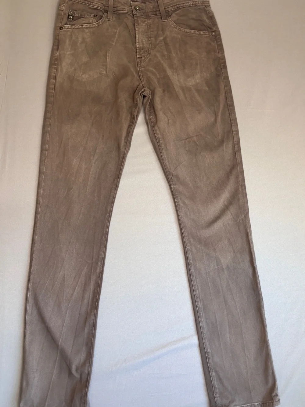AG Adriano Goldschmied Everett Slim Straight Brown Jeans Men's 32x34 Stretch